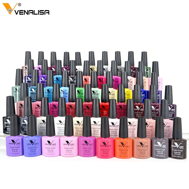 Venalisa 7.5ml soak off gel nail polish canni nail supply wholesale uv gel lacquer led color nail art glitter polish lamp