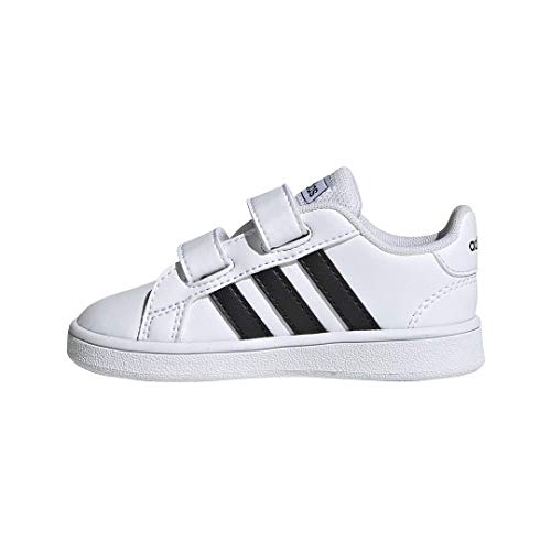 adidas Baby Grand Court Sneaker, Black/White, 6K M US Toddler