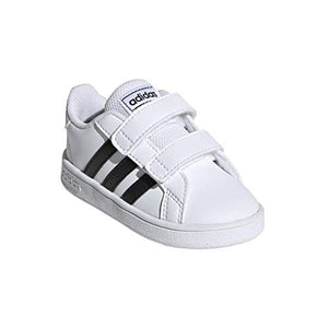 adidas Baby Grand Court Sneaker, Black/White, 6K M US Toddler