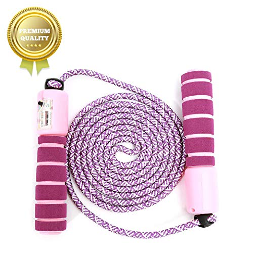 Springseil Speed Rope,springseil Boxen,springseil Sport Kinder,Springseil Kinder Speed Rope mit Zähler,Springseil Sport,Verstellbares Speed Rope Seilspringen! (﻿Lila)