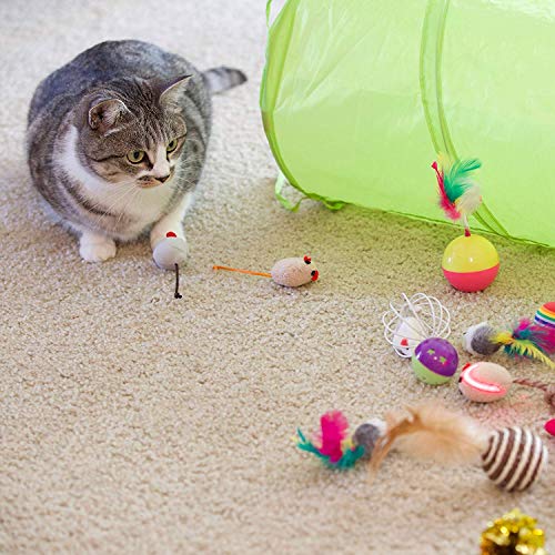 Sunshine smile katzenspielzeug Set mit katzentunnel,Katzenspielzeug Set mit Bälle Federspielzeug,katzenspielzeug Pack,Kätzchen Maus Spielzeug Set,Katze Toys Variety Pack (21 Pack)