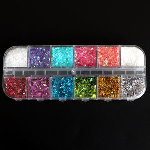 12 Colors 3D Ultrathin Sequins Round Shape Nail Art Glitter Flakes Mixed Mini Paillette 1/2/3mm Sparkly DIY Nail Art Decorations