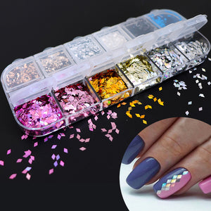 12 Colors 3D Ultrathin Sequins Round Shape Nail Art Glitter Flakes Mixed Mini Paillette 1/2/3mm Sparkly DIY Nail Art Decorations